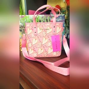 BNWT Betsey Johnson Pink Candy Cane Frosted Cookie Crossbody Purse